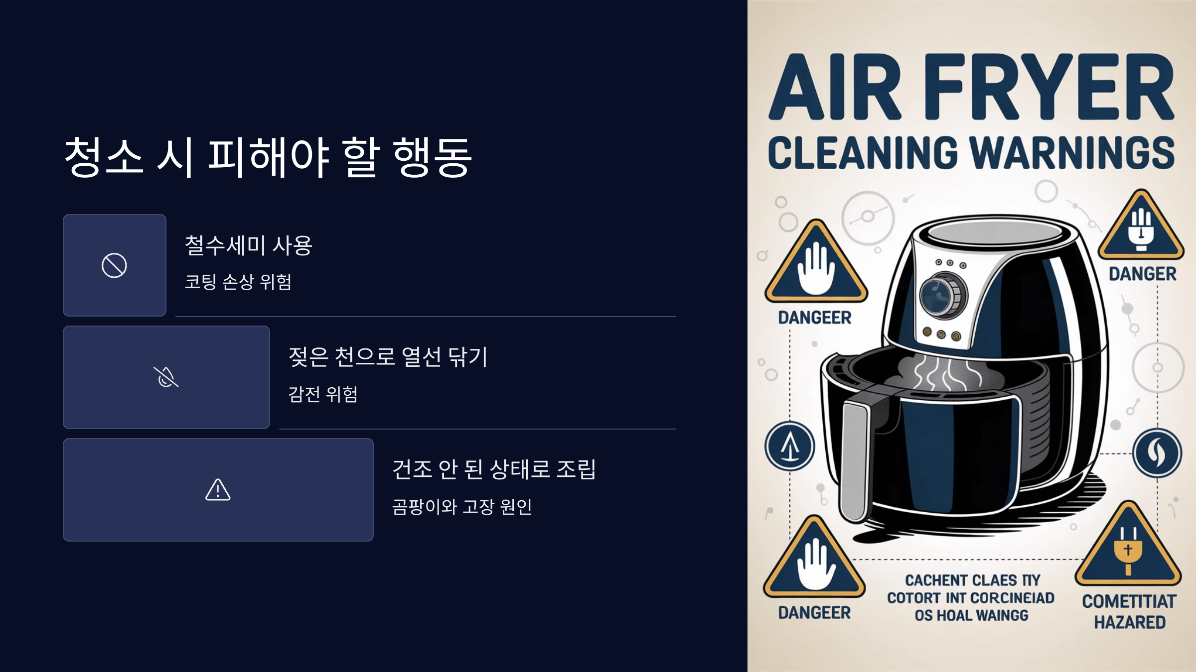 청소 시 피해야 할 행동