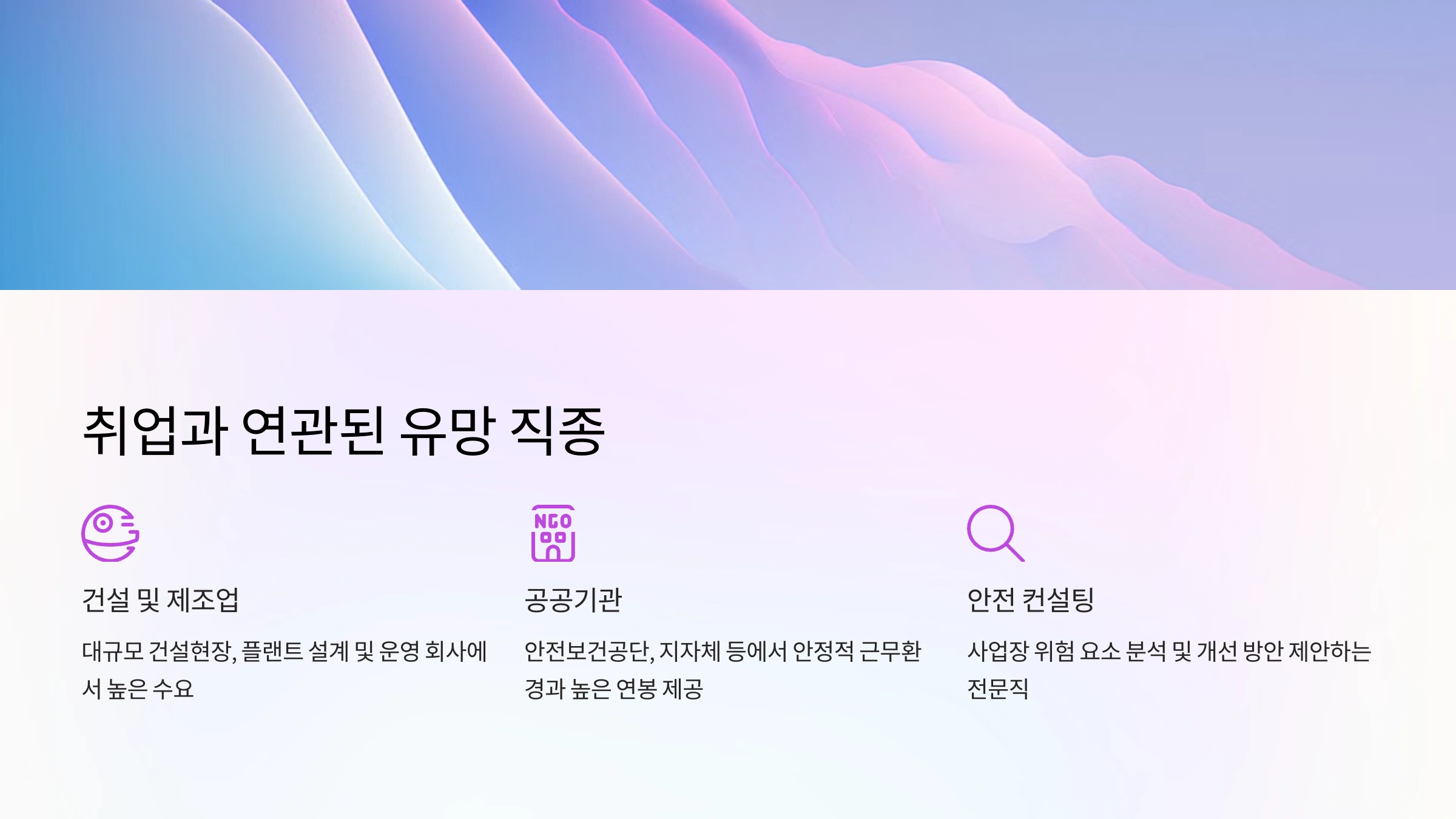 취업과 연관된 유망 직종