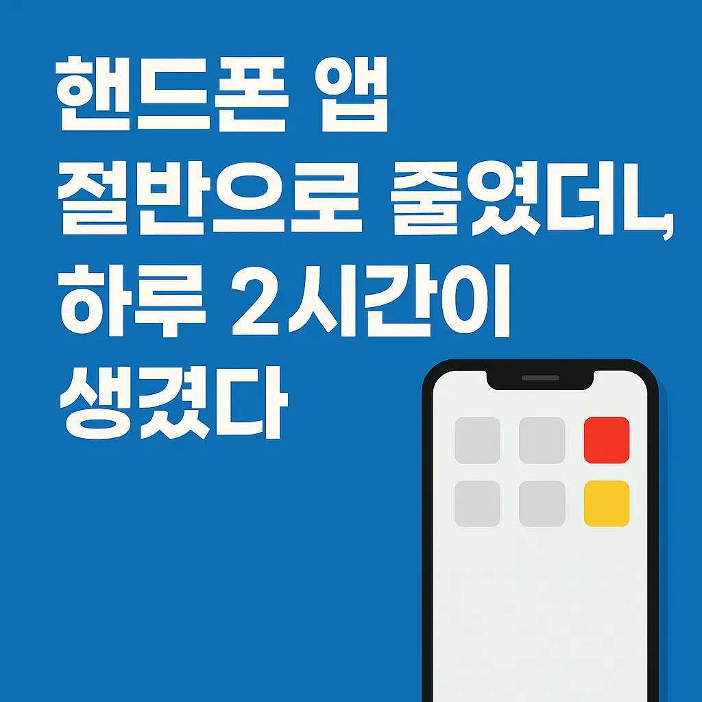 핸드폰 앱 절반으로 줄였더니, 하루 2시간이 생겼다