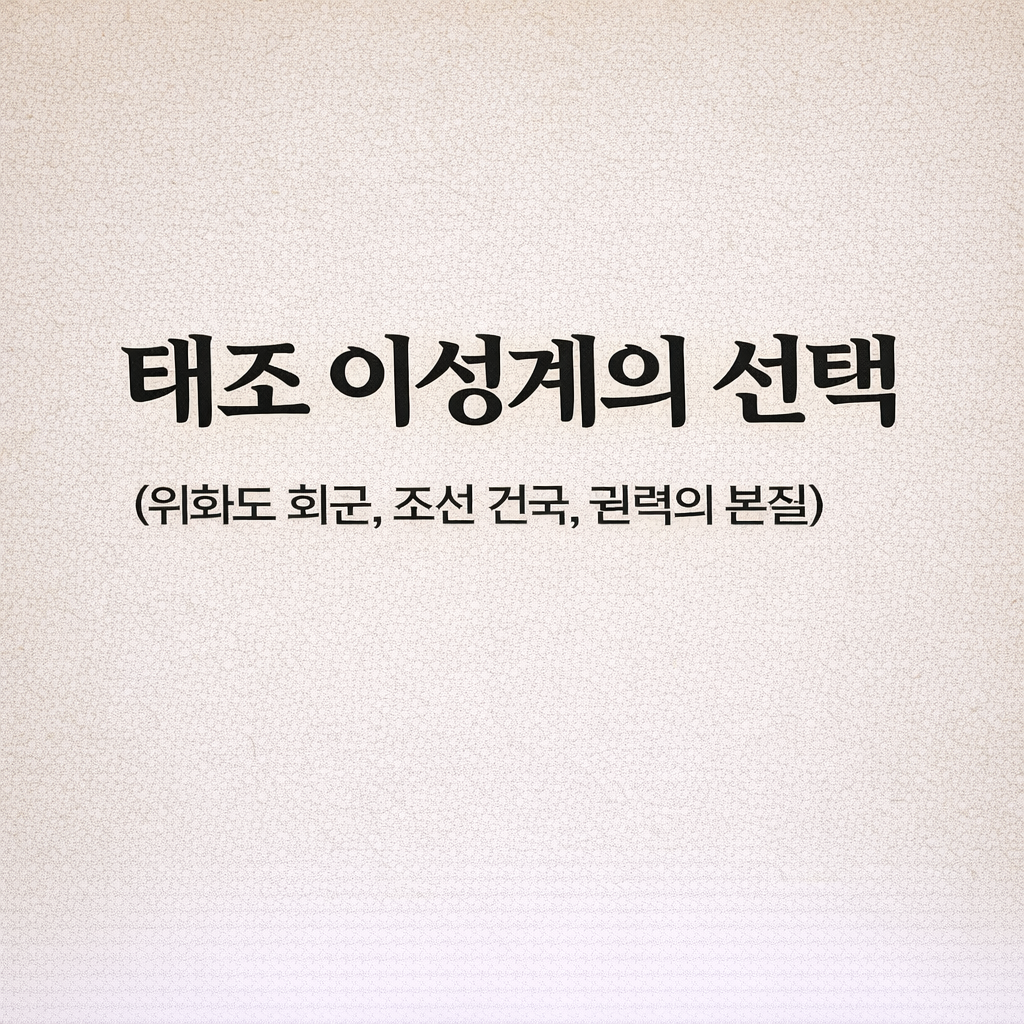 태조 이성계의 선택 (위화도 회군, 조선 건국, 권력의 본질)