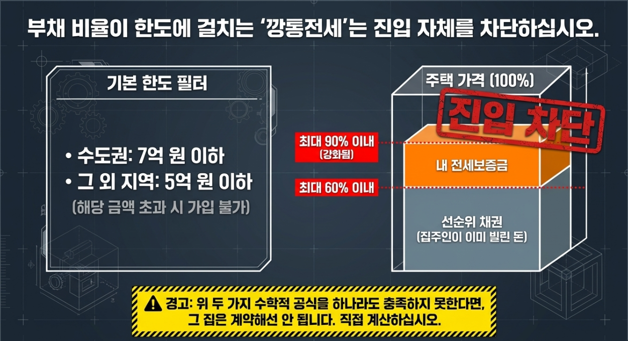 HUG 전세보증보험 주택 가격 부채 비율 90퍼센트 한도 계산법