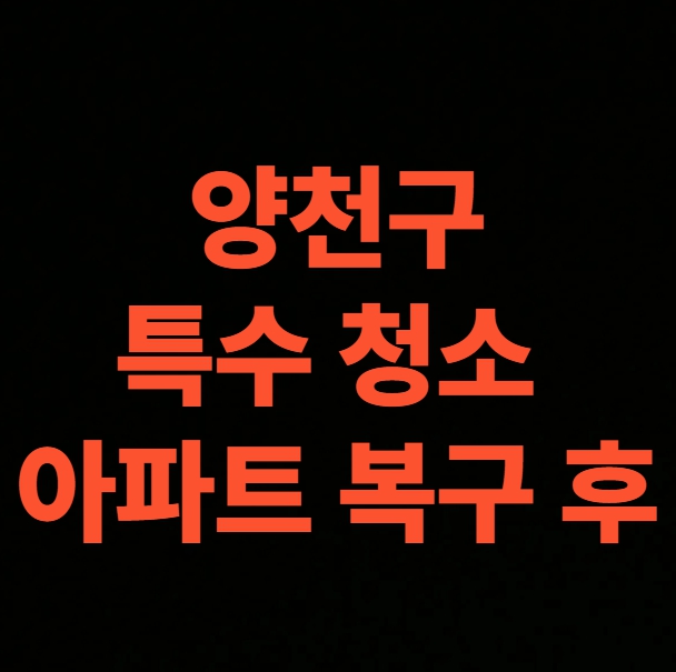 서울시 양천구 화재청소 전문업체, 아파트 현장 화재복구 비용 총정리 (목동, 신정동, 신월동)