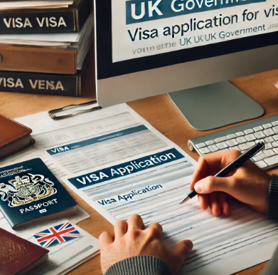 영국 비자 서류 등 신청하는 이미지