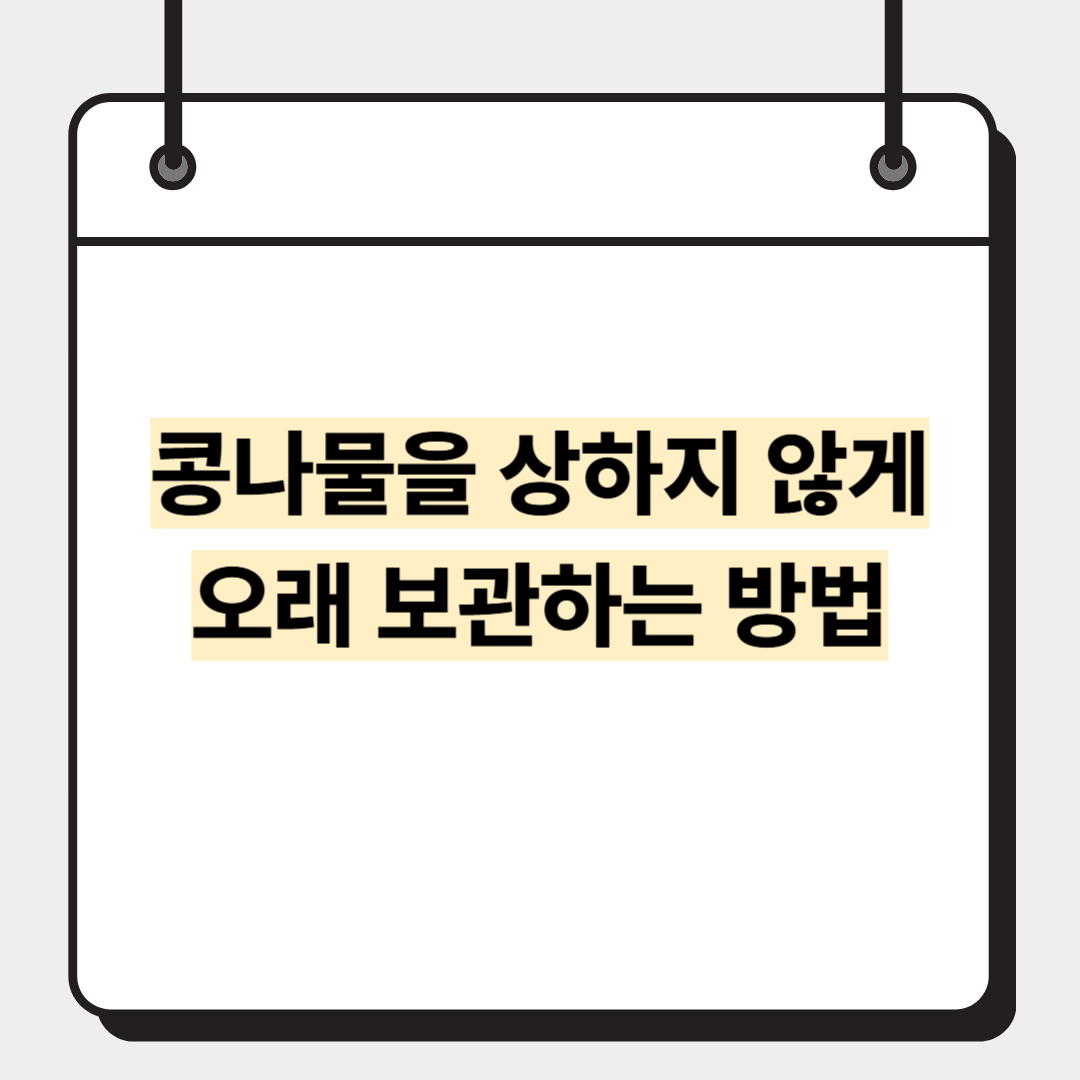 콩나물을 상하지 않게 오래 보관하는 방법