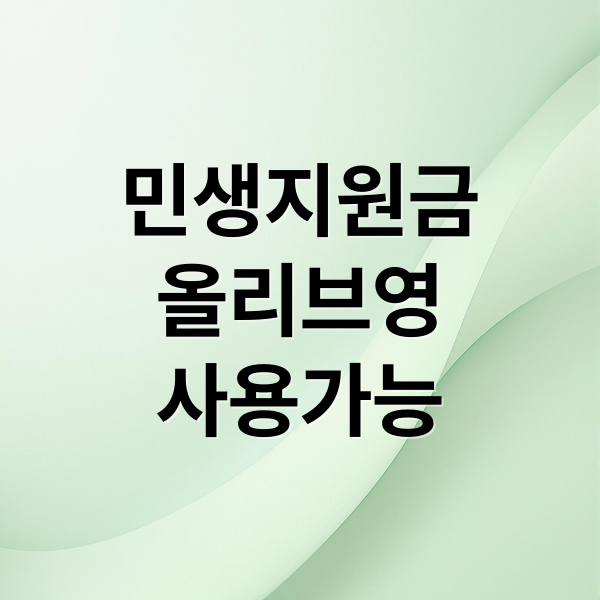 민생지원금, 올리브영 사용 가능 총정리