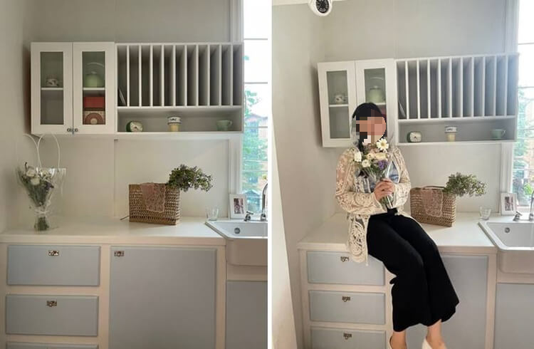 꽃과 소품들을 놔둔 곳