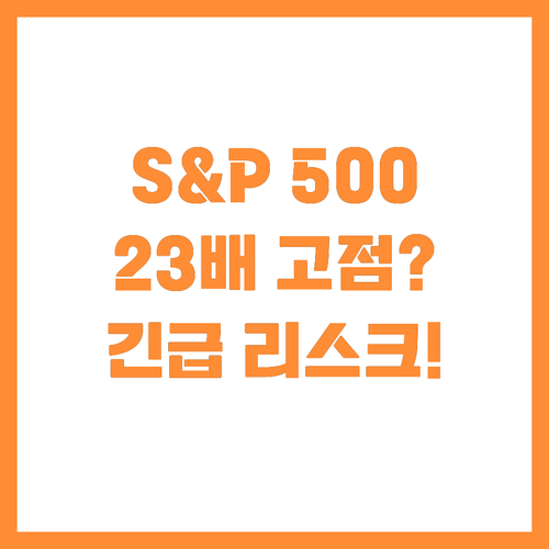 S&P 500 23배, 투자자들이 주..