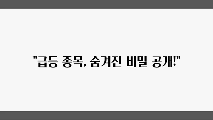 주요 종목의 상승 이유와 미국 장 분석