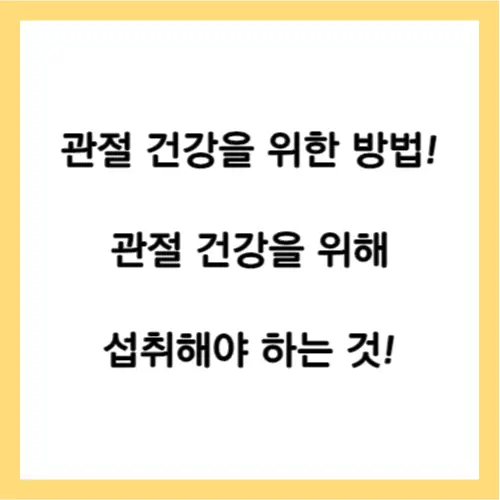 관절 건강