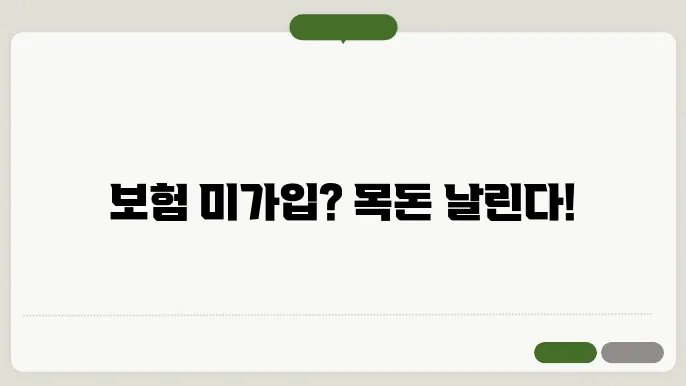 자동차 종합보험 미가입 과태료