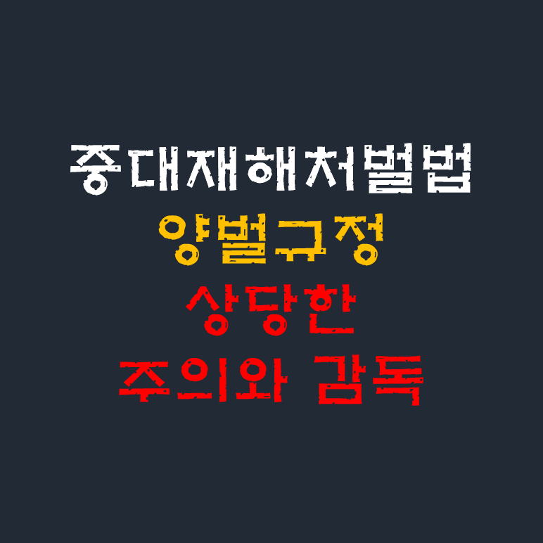 중대재해처벌법 양벌규정 상당한 주의와 감독