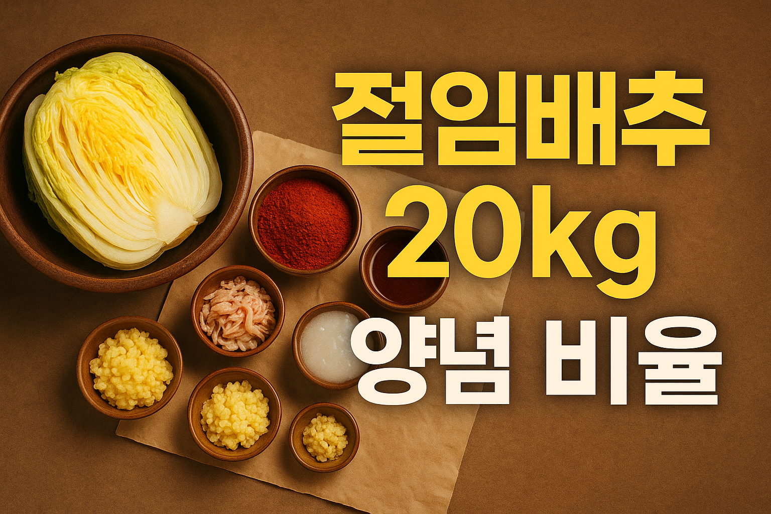 김장김치 20kg 양념 비율