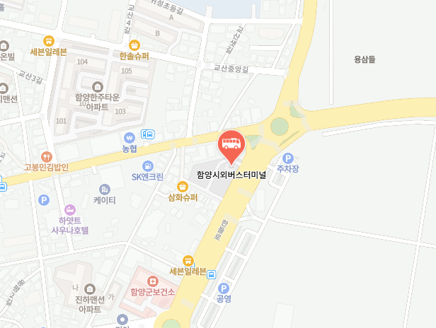 함양시외버스터미널 위치-지도