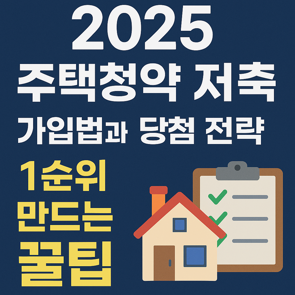 2025 주택청약 저축 가입법과 당첨 전략 ❘ 1순위 만드는 꿀팁