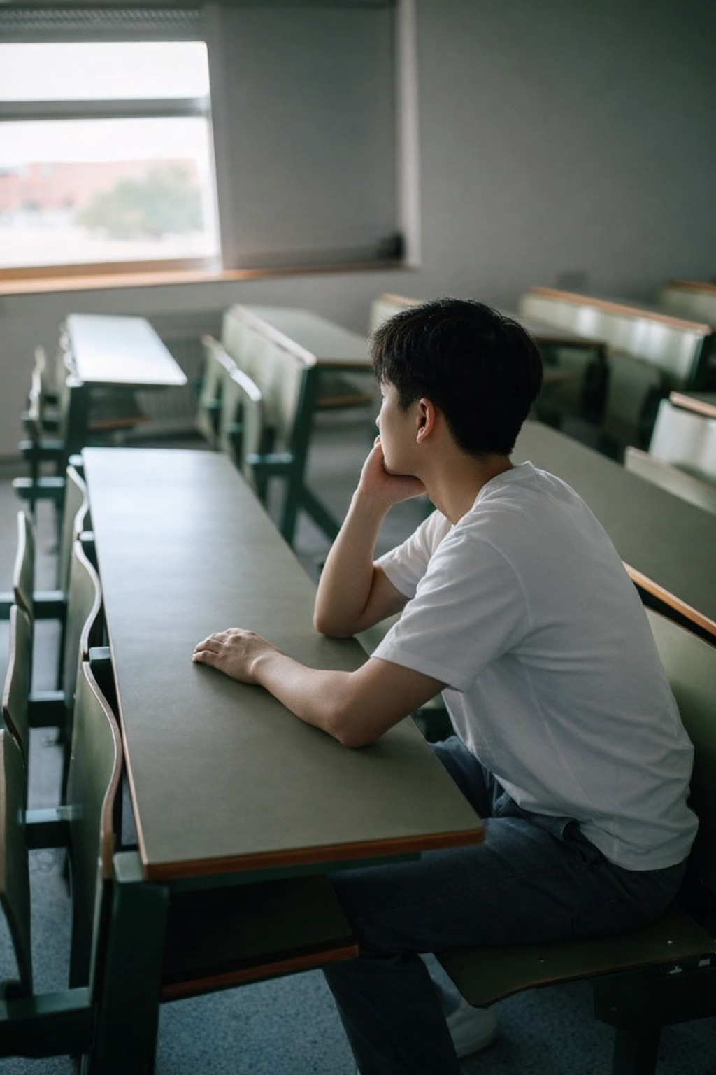 생각하고 있는 학생