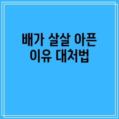 배가 살살 아픈 이유