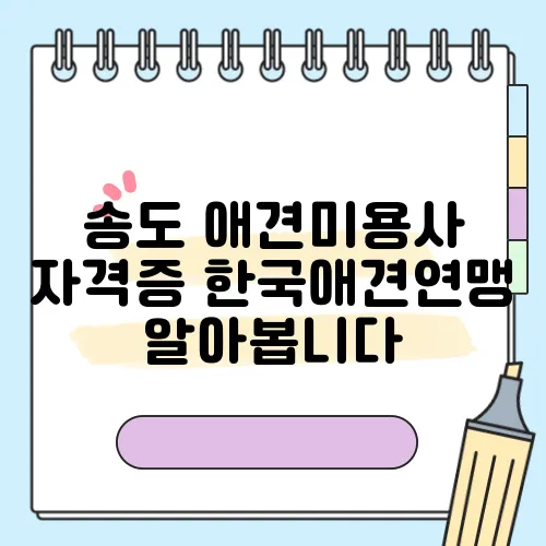 송도 애견미용사 자격증 한국애견연맹 알아봅니다