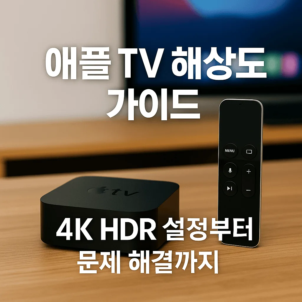 애플 TV 해상도 가이드 - 4K HDR 설정부터 문제 해결까지