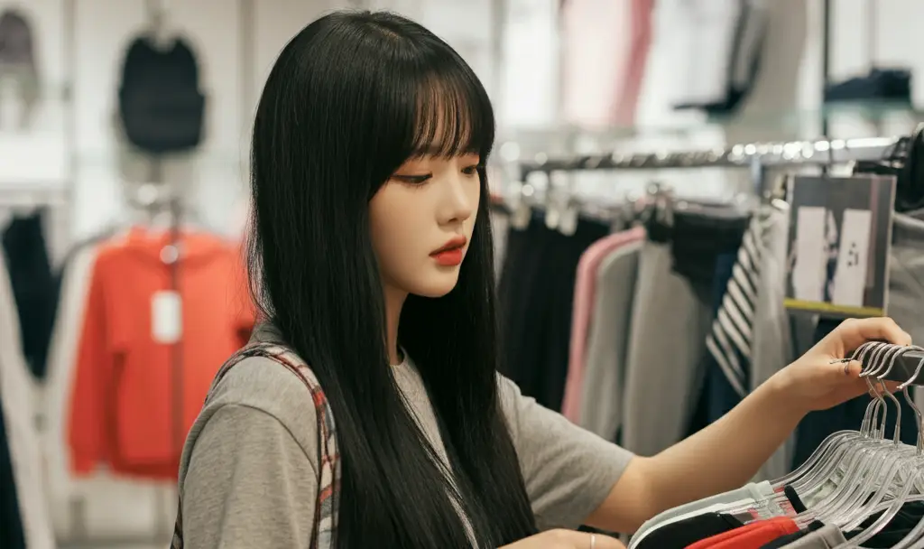 스포츠웨어를 쇼핑하는 여성