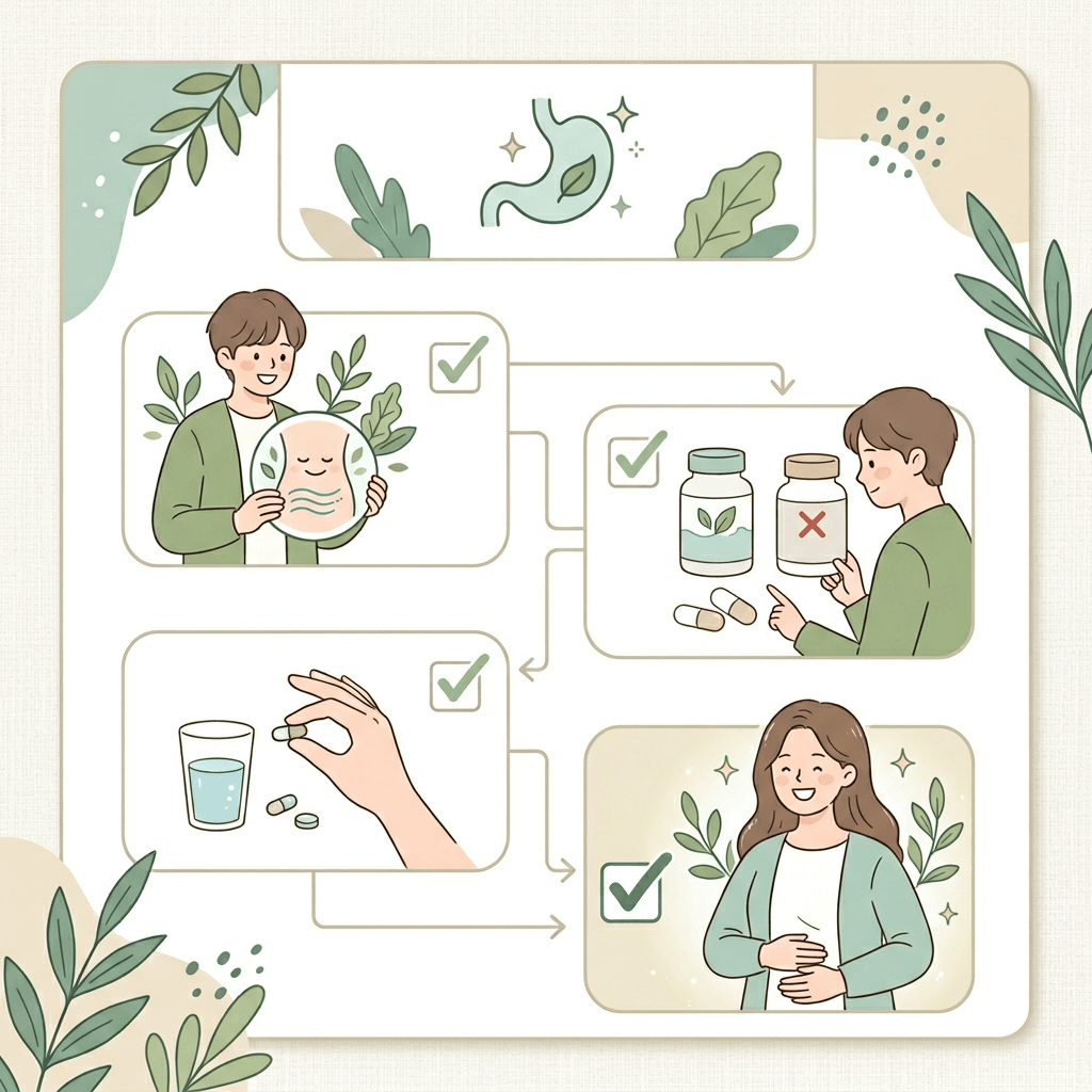 장 예민함에 따라 마그네슘 시작 형태를 고르는 체크리스트 이미지