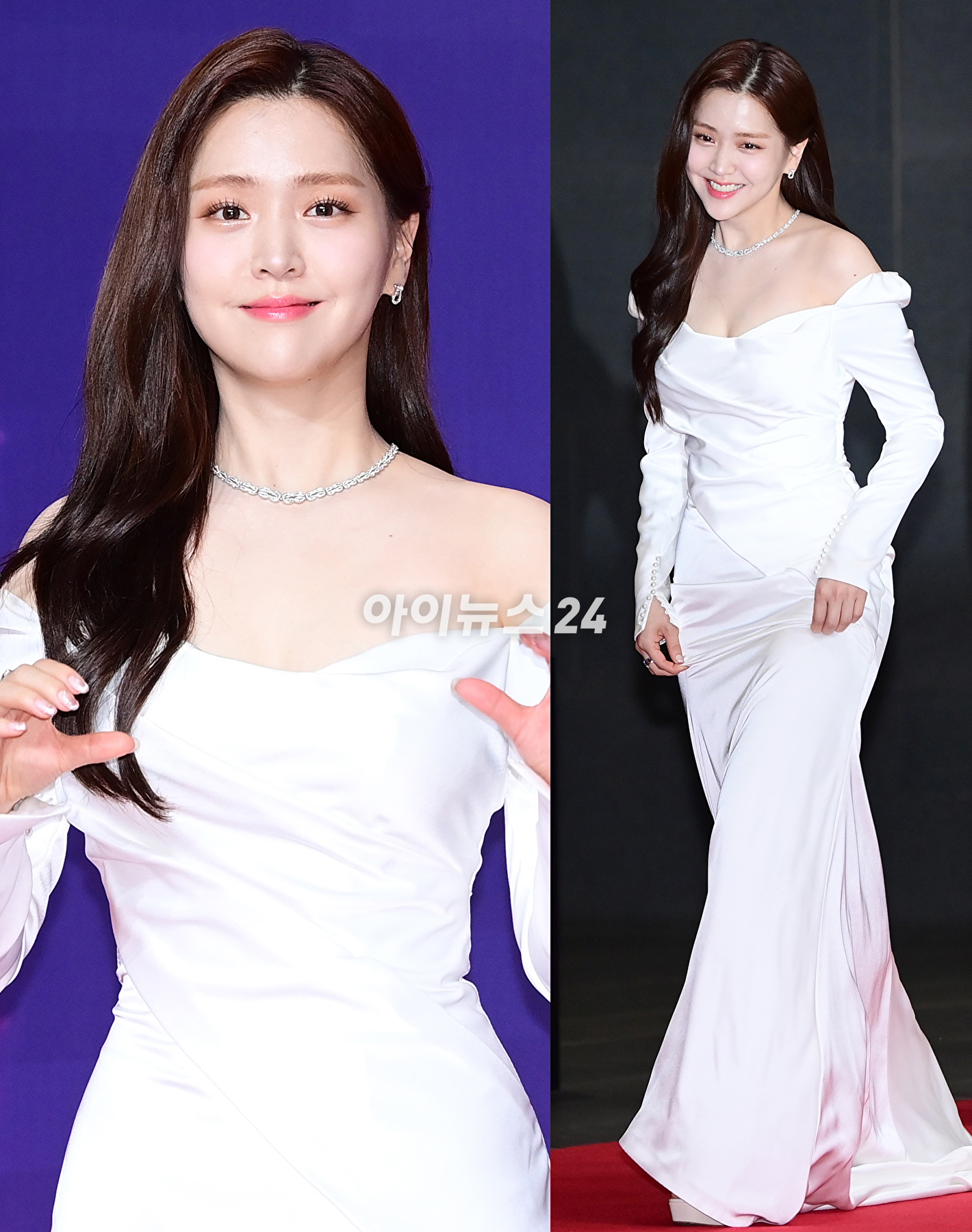 배우 김지은이 30일 오후 서울 마포구 상암 SBS 상암프리즘 타워에서 열린 &#39;2023 SBS 연예대상&#39; 시상식에 MC로 참석하고 있다. [사진=정소희 기자]