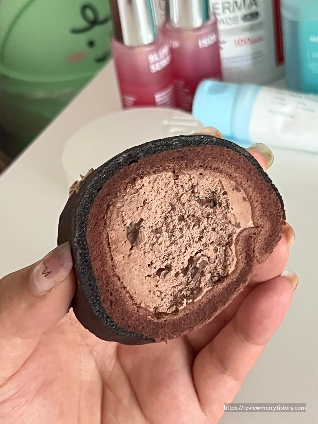 초코 모찌롤 단면