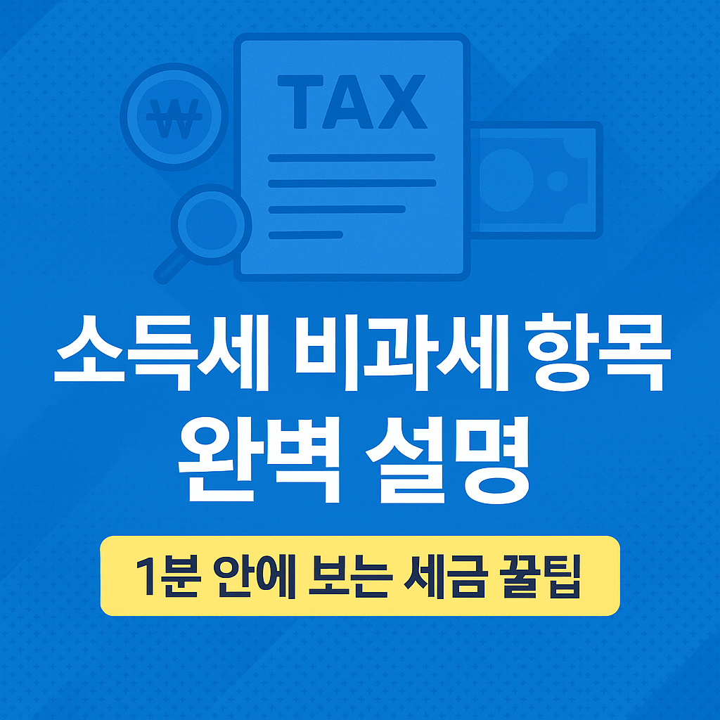 소득세 비과세 항목 완벽 설명 – 1분 안에 보는 세금 꿀팁