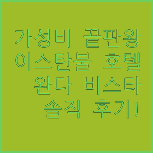 가성비 끝판왕 이스탄불 완다 비스타 