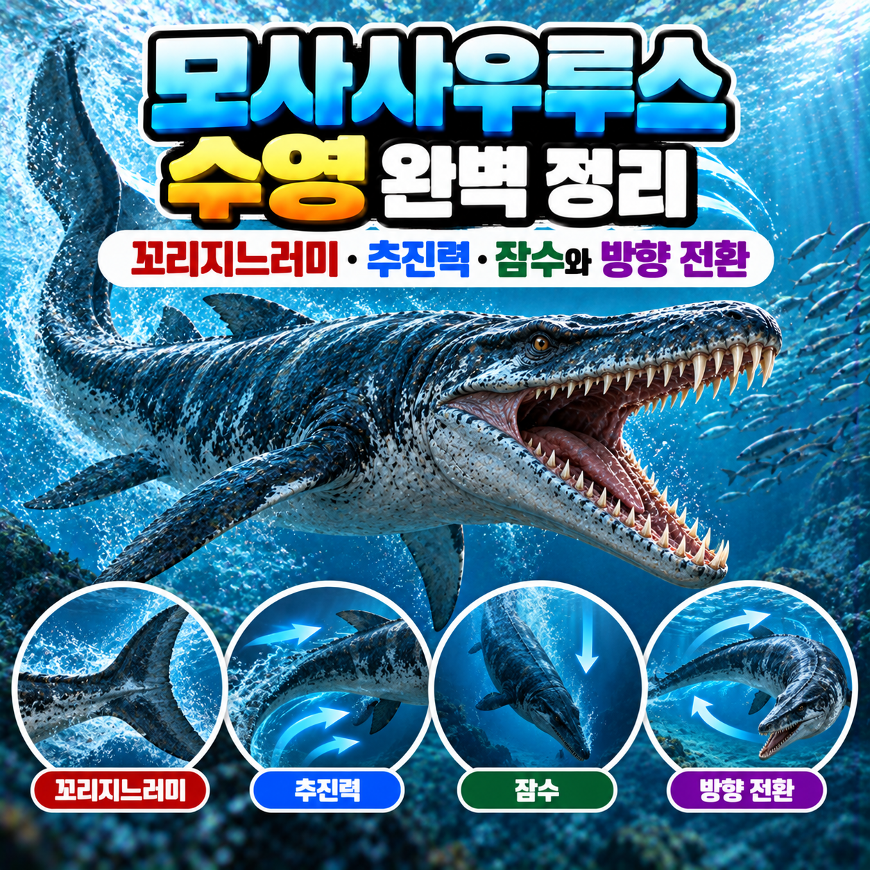 모사사우루스 수영
