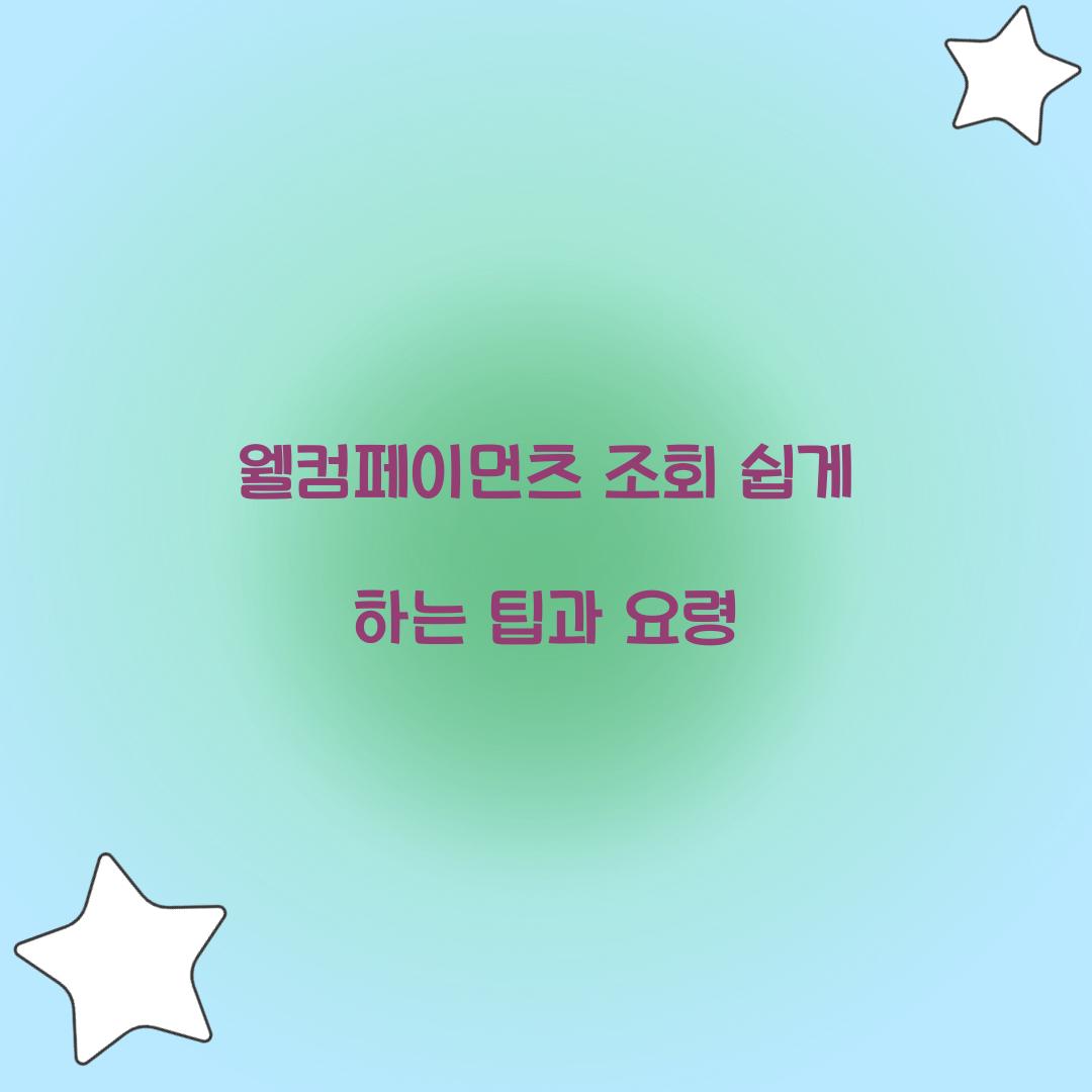 웰컴페이먼츠 조회