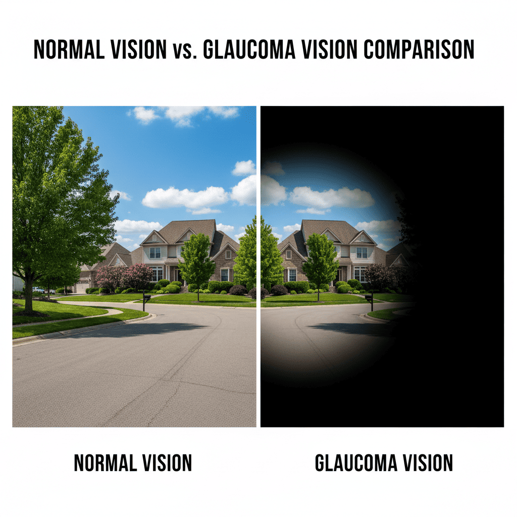 정상 시야 vs 녹내장 시야 비교