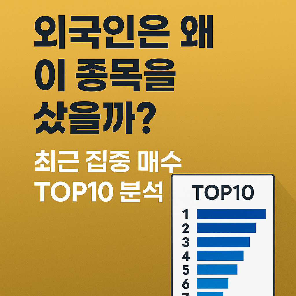 외국인 투자자의 집중 매수 종목 TOP10 분석을 다룬 블로그 글 대표 이미지