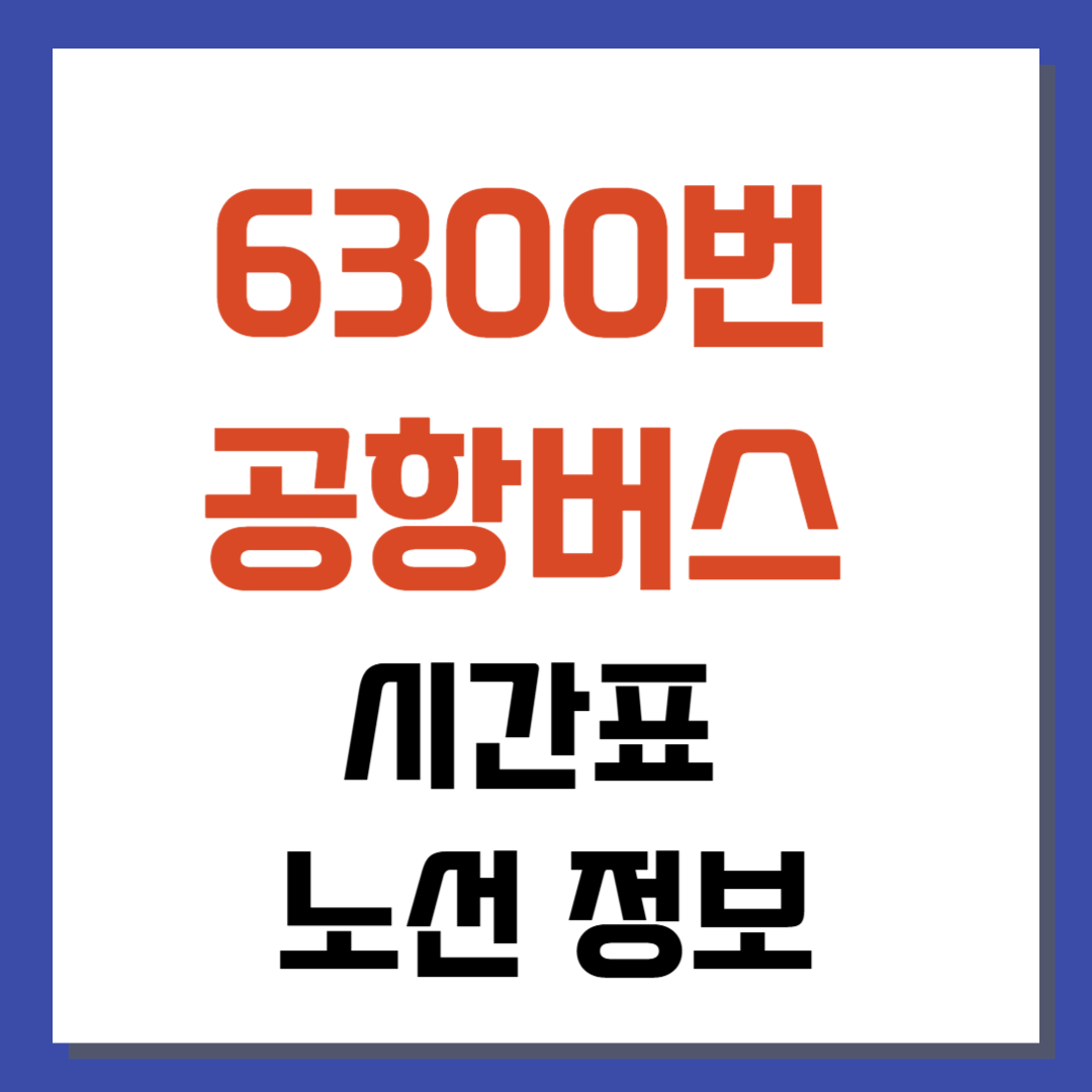 6300번 공항버스 시간표 및 노선 정보