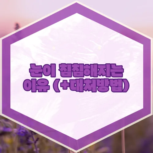 눈이 침침해지는 이유 (+대처방법)