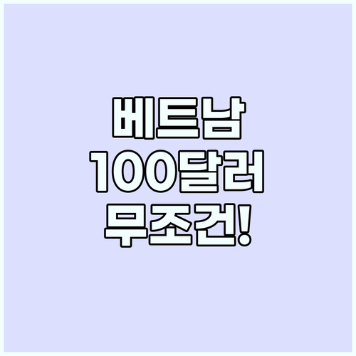 베트남 동남아 환전 팁 100달러 이..