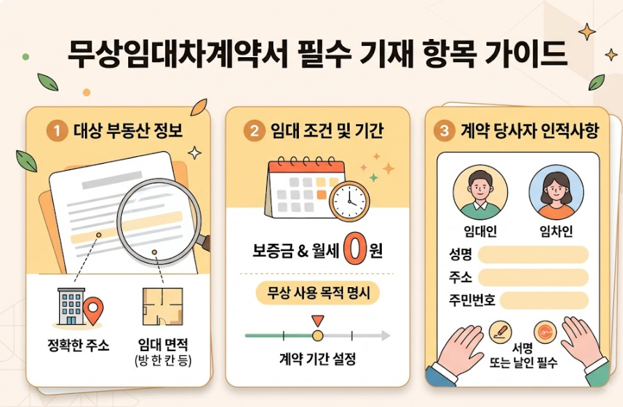 무상임대차계약서 작성