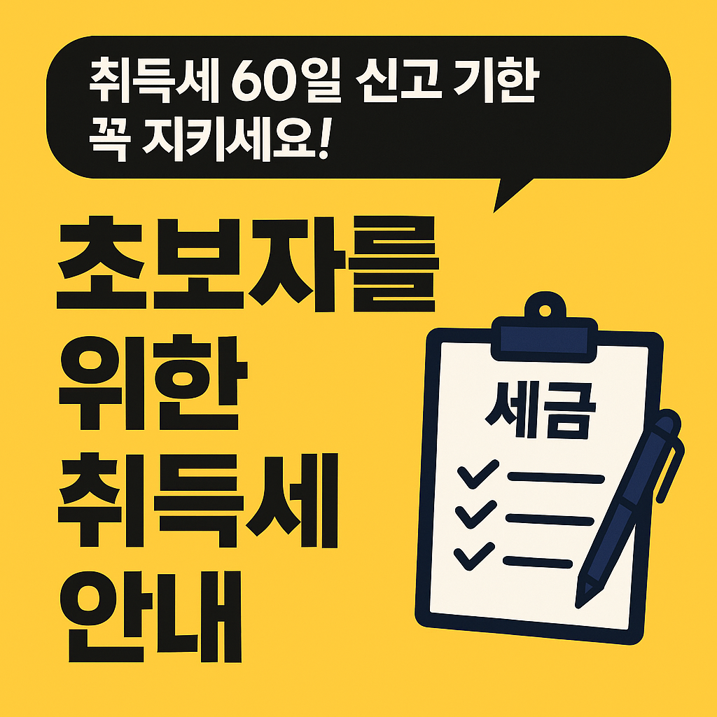 취득세 60일 신고 기한 꼭 지키세요! 초보자를 위한 취득세 안내