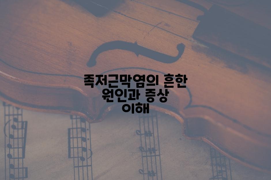 족저근막염의 흔한 원인과 증상 이해
