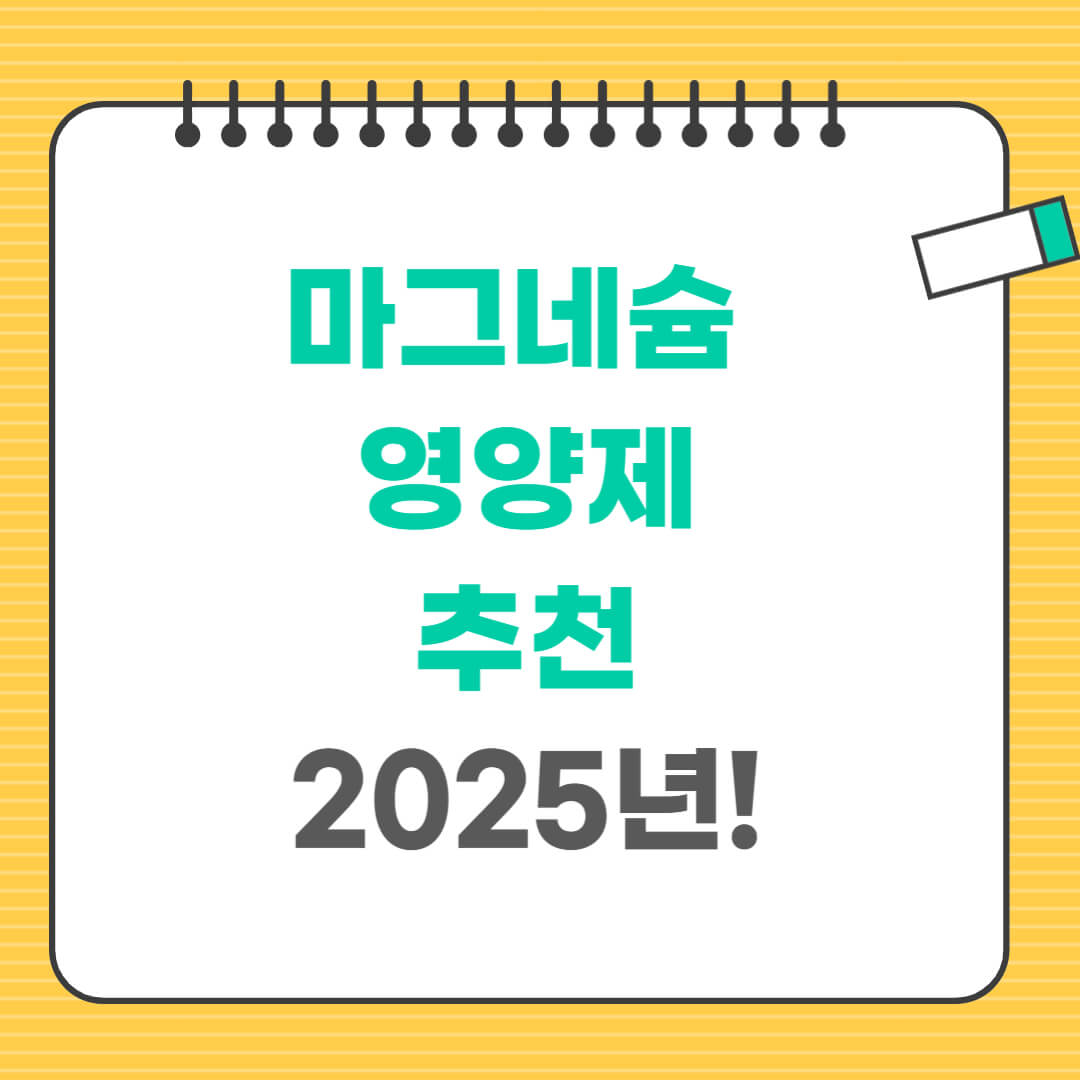 마그네슘 영양제 추천