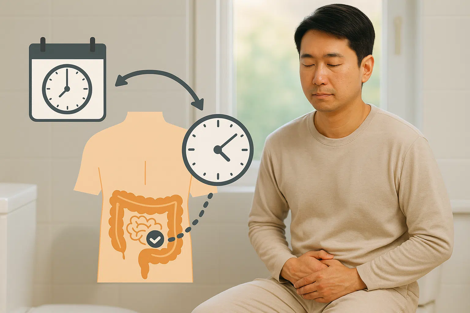 전날과 같은 시간에 화장실에 앉아 있는 사람, 장이 패턴을 학습하는 개념