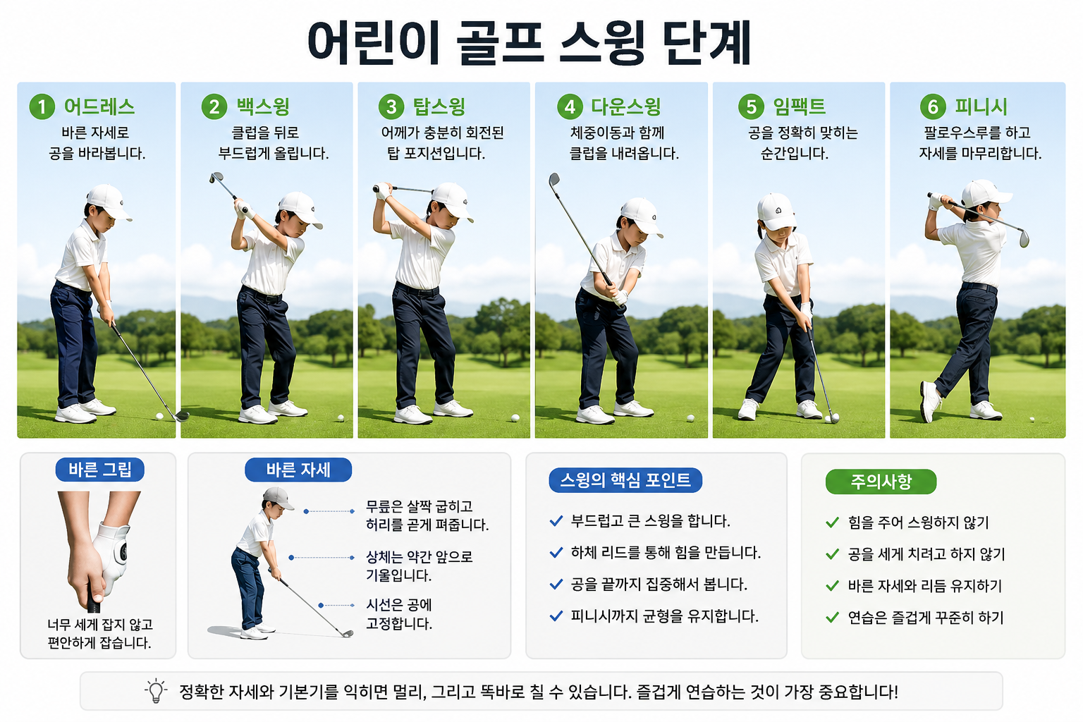 스윙의 단계별 모션