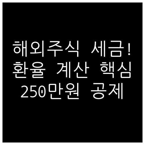 해외 주식 양도소득 과세표준: 환율 ..