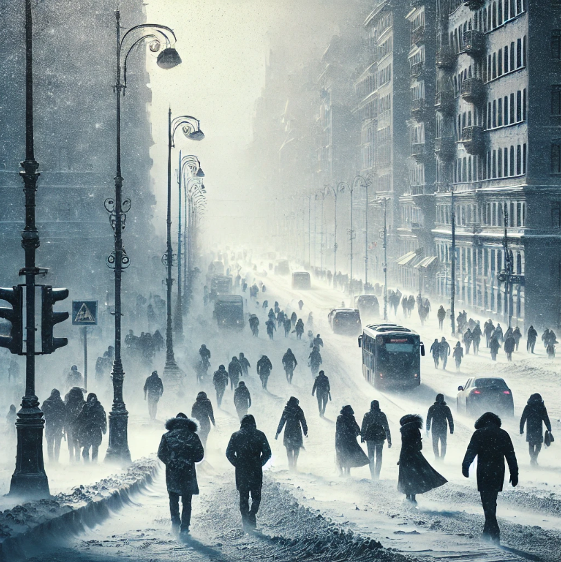 눈보라치는 거리