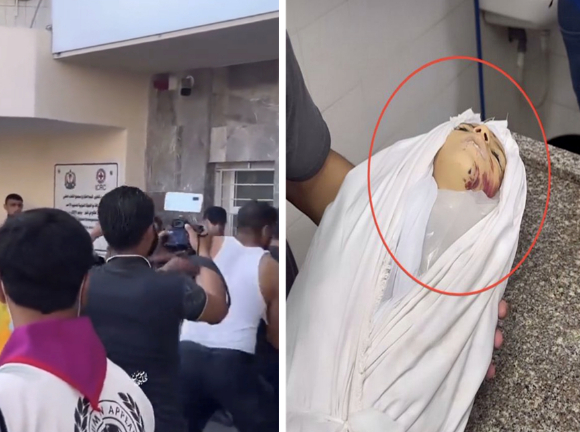팔레스타인 무장정파 하마스가 선전물을 배포하는 텔레그램 계정에 최근 올렸던 한 영상에 염포에 쌓인 인형이 그대로 노출됐다. [사진=엑스(X&middot;옛 트위터)]