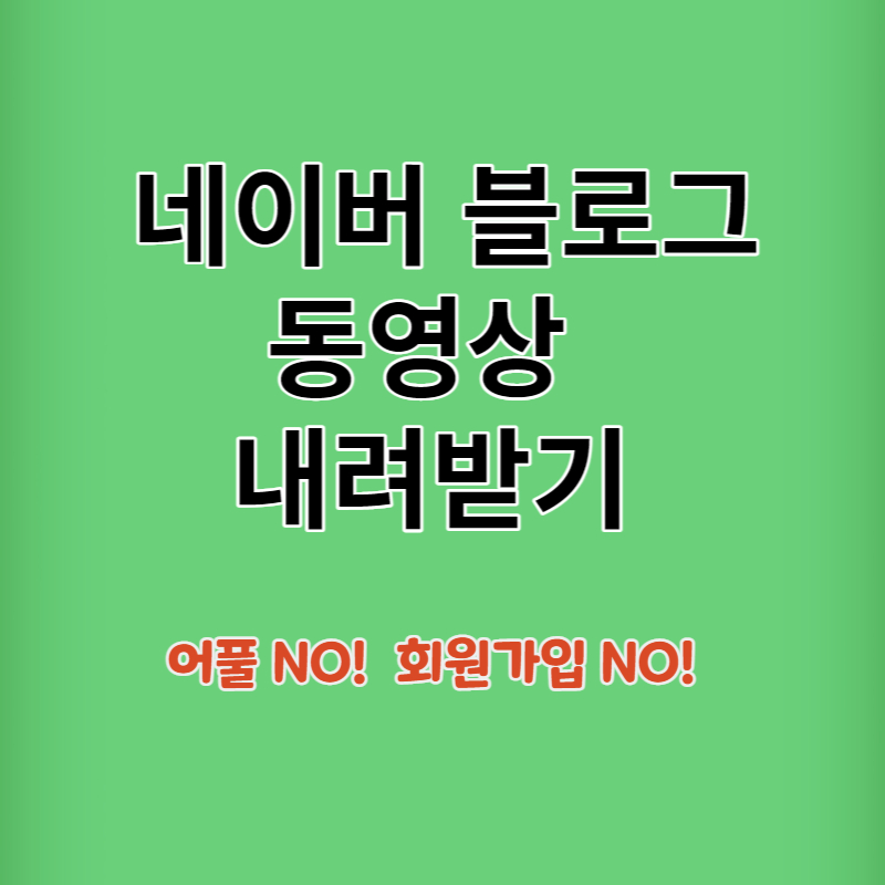 네이버 블로그 동영상 다운로드
