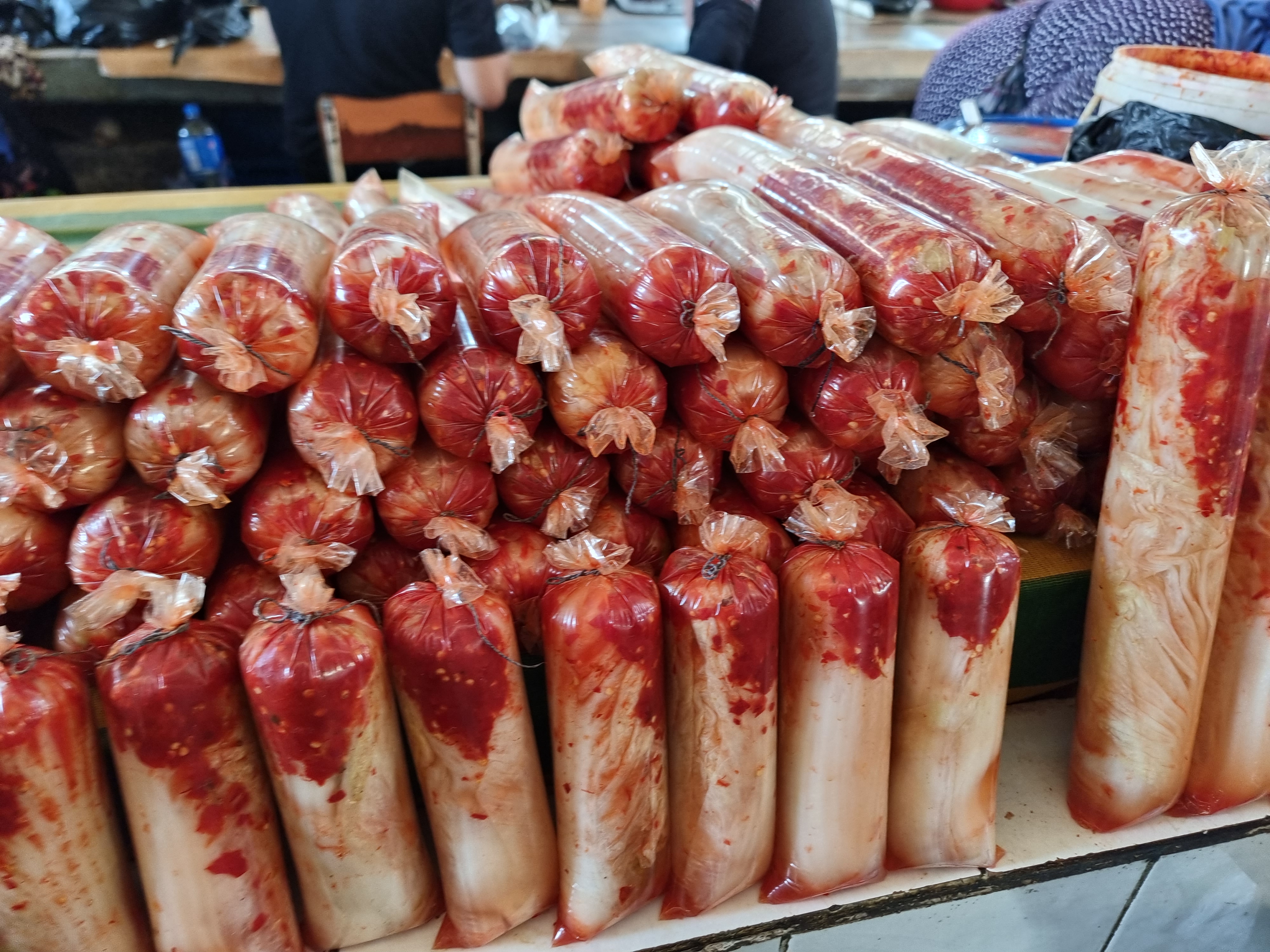 김치 포장 모습