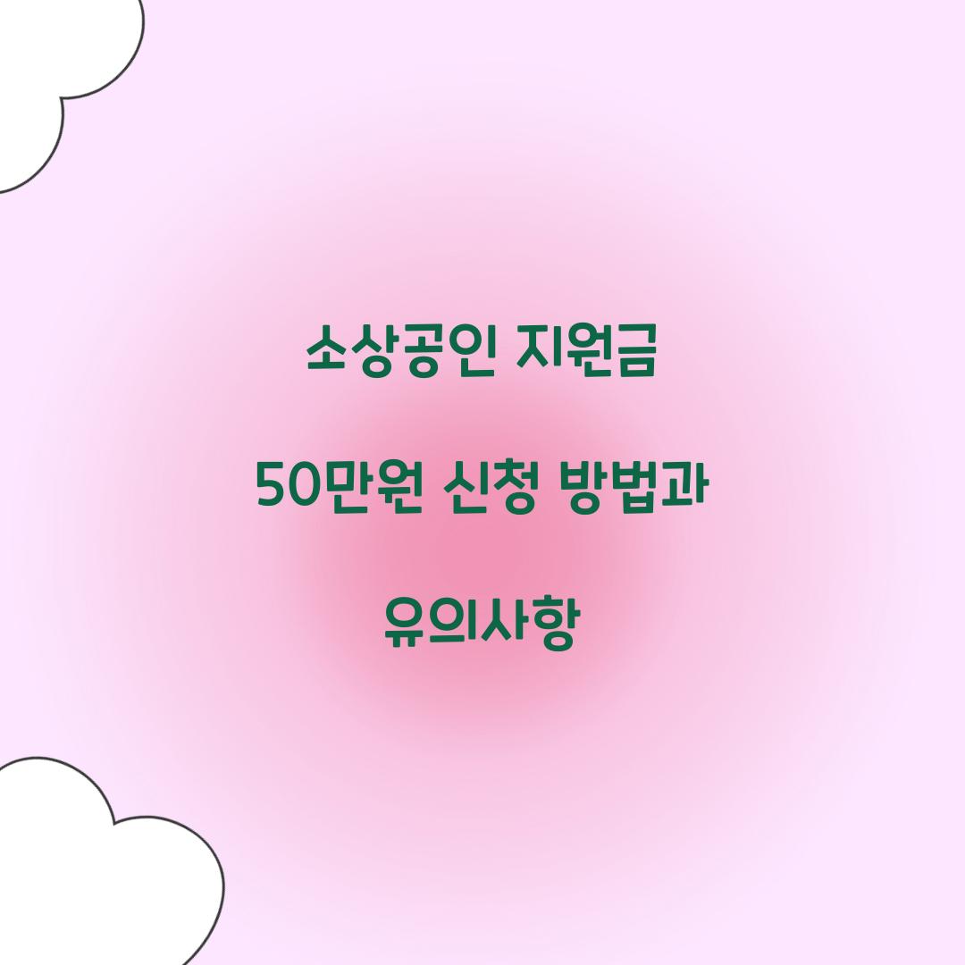 소상공인 지원금 50만원