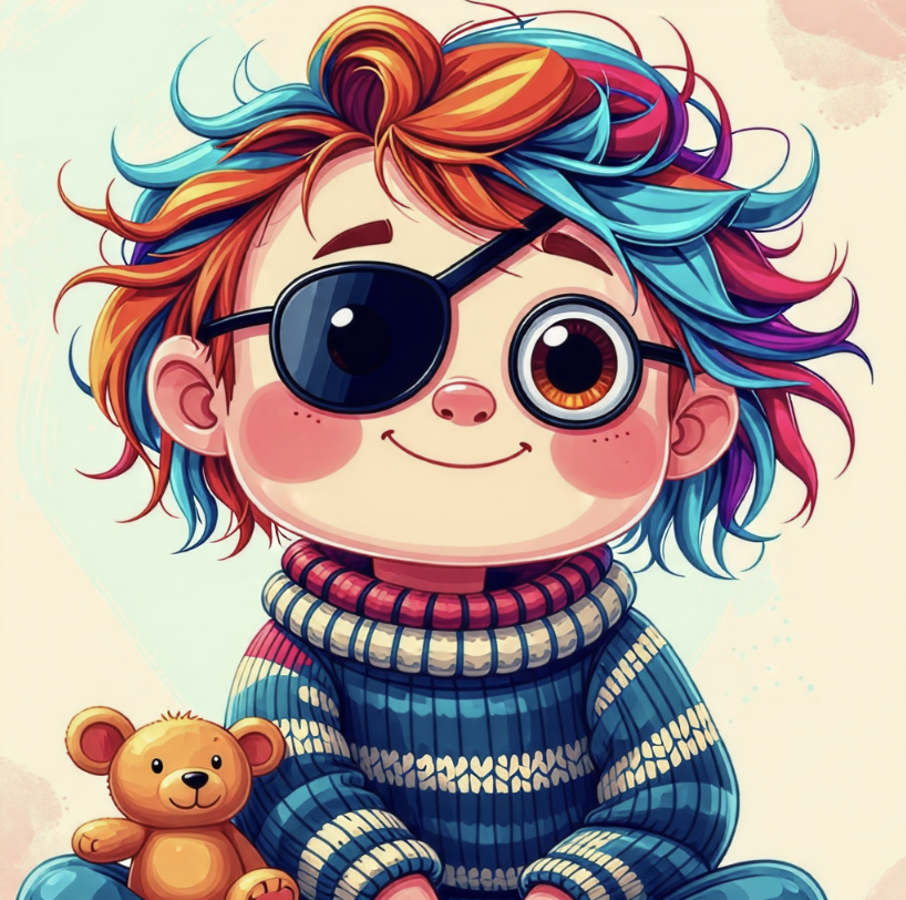 다래끼로 인해 안대를 쓰고 있는 모습을 표현한 사진