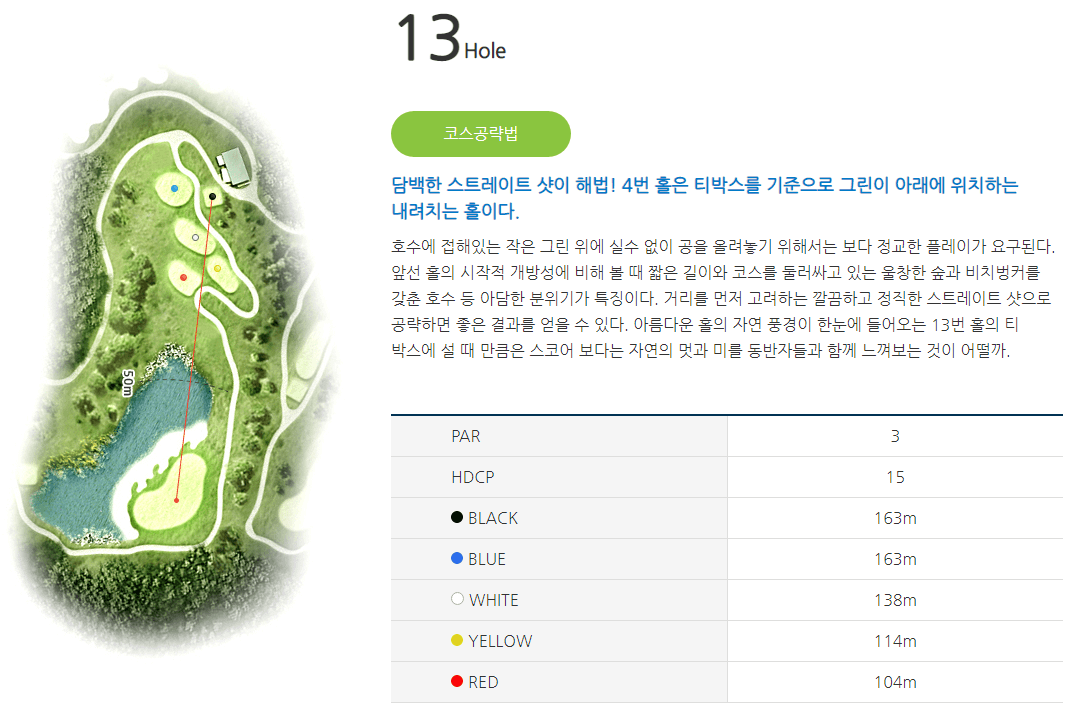 남춘천 컨트리클럽 코스공략도 13