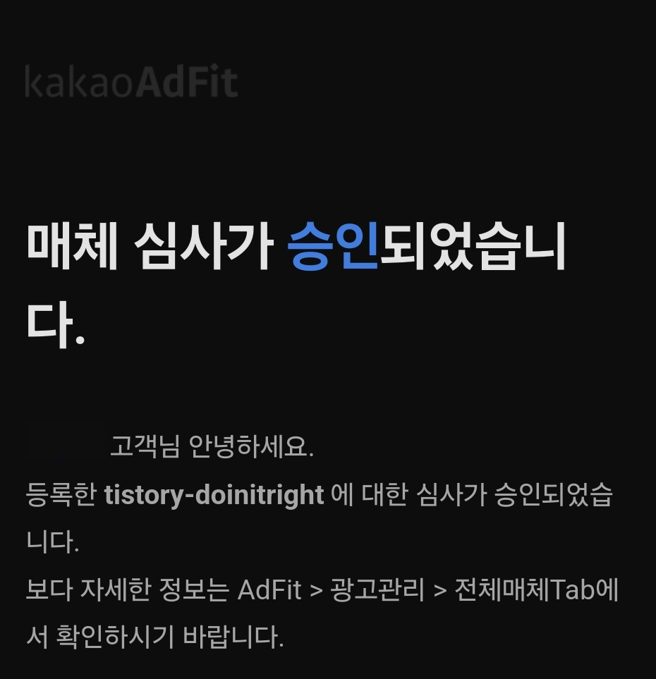 애드핏 광고 심사 진행 해결 방법